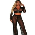 thumbnail image 1 of Ensemble Haut de Bikini Transparent en Maille pour Femmes, par-Dessus de Maillot de Bain + Pantalon, 1 of 5