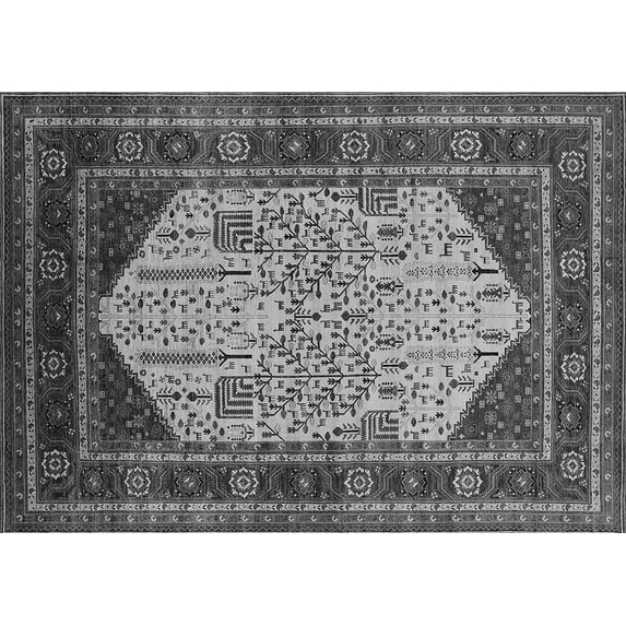 Ahgly Company Indoor Rectangle Oriental Gray Industrial Area Rugs, 6' x 9'