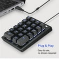 thumbnail image 3 of Number Pad, Mechanical USB Wired Numeric Keypad with Blue LED Backlit 22 Key Numpad for Laptop Desktop Computer PC Black (Blue switches), 3 of 4