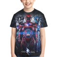 thumbnail image 1 of T-Shirts 3D Graphiques Power Team Ran-G-er Chandails Fantaisie Col Rond Manches Courtes T-Shirts pour Jeunes Garçons Filles, 1 of 8