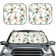 thumbnail image 2 of Disketp 2 Piece Pretty Floral With Leaves Pattern Windshield Sunshades,Folding Windshield Sun Shade For Car Suv Trucks Sedan,Blocks Uv Rays Sun Visor Protector-Large, 2 of 7