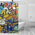 thumbnail image 3 of Pete the Cat Shower Curtain Waterproof Bathroom Curtain Set with Hooks Decor Bathtub 72 in x 72 in, 3 of 9