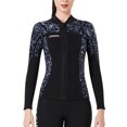 thumbnail image 1 of Vela de buceo 1.5mm Tops de traje de neopreno Mantenga en caliente Wetsuits Cálido Chaqueta de buceo de buceo en la canoa traje de surf para aeróbicos de agua Snorkeling Grey M Inevent OD003291-07, 1 of 7