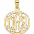 thumbnail image 1 of 10K Yellow Gold 10Ky Polished Small Circle Monogram Pendant Made In United States -Jewelry By Sweet Pea, 1 of 5