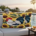 thumbnail image 2 of Outdoor Pillow Cover Rooster Sunflower Butterfly Set of 2 Waterproof Throw Pillowcases Floral Leaf Decorative Patio Furniture Pillows for Couch Garden Indoor & Outdoor Use, 2 of 9