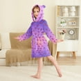 thumbnail image 2 of FORMRS Niños Bathrobe Unisex Hooded Robe Soft Plush Pajamas Sleepwear, Size 10-12T, Pixel Love, 2 of 7