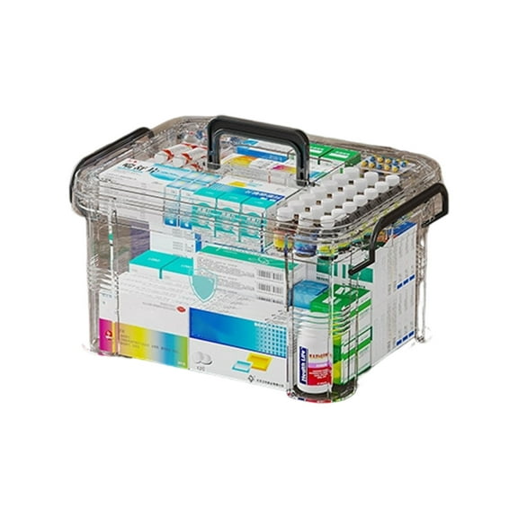 Portable Medicals Supplies Organizers Multiple Compartment PP Plastic Clear Top Emergencys Storage Box For Home