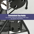 thumbnail image 6 of Homrest 3-Seat Outdoor Porch Swing w/ Adjustable Canopy, Convertible Bed, Cup Holder, Cushions, Gray, 6 of 12