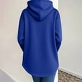 thumbnail image 4 of Stamzod Womens Fall Fashion 2025 Pullover Hoodies Long Sleeve Casual Hoodie with Pocket Solid Color Hooded Sweatshirt for Women Blue M, 4 of 7