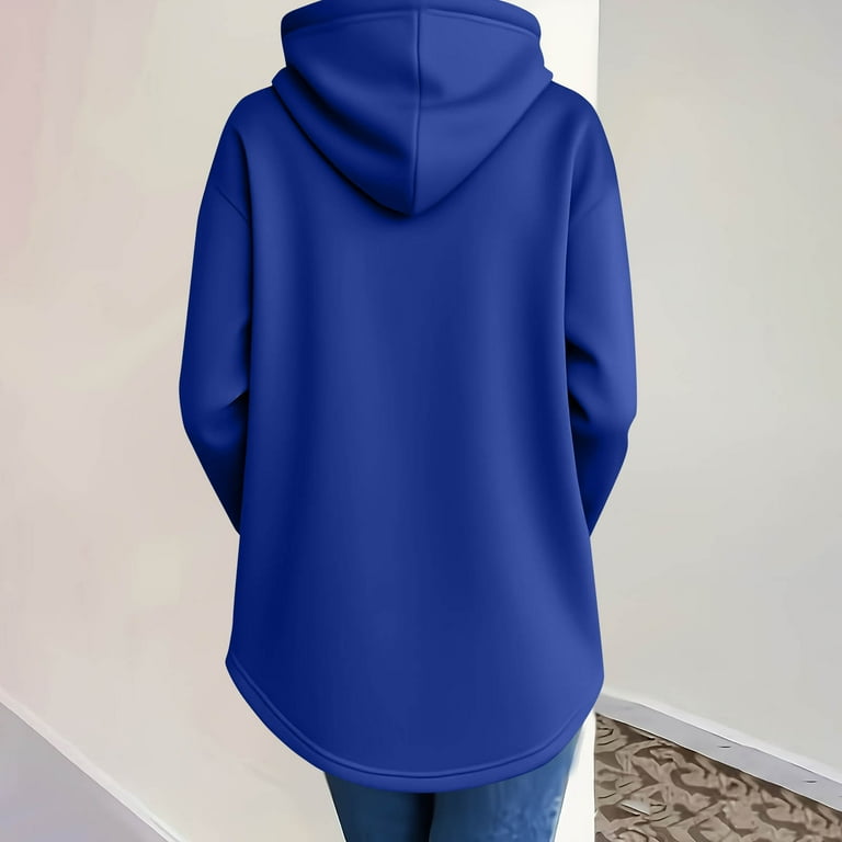 Ashirexll Oversize Hoodie Womens Hooded Pullover Casual Solid
