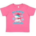 thumbnail image 3 of Inktastic Polar Bear My Auntie Loves Me in Santa Hat with Snowflakes Boys or Girls Baby T-Shirt, 3 of 5