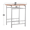 thumbnail image 5 of Tcbosik 3-Piece Modern Dining Table Set, Space Saving Dinette Table Set, Small Table with Storage Shelf & 2 Chairs, Kitchen Table Set with Metal Frame for Breakfast Nook, Light Brown, 5 of 9