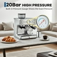 thumbnail image 5 of Gaderth 20 Bar Espresso Machine, with Grinder & Milk Frother, Stainless Steel Coffee Maker 2.8L Removable Water Tank, Milk Frother Steam Wand, Adjustable Shot Volume, 5 of 7