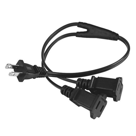 Nema1-15R Male to 2 Female 1-15R Cord Double Outlet Power Adapter ETL Certified