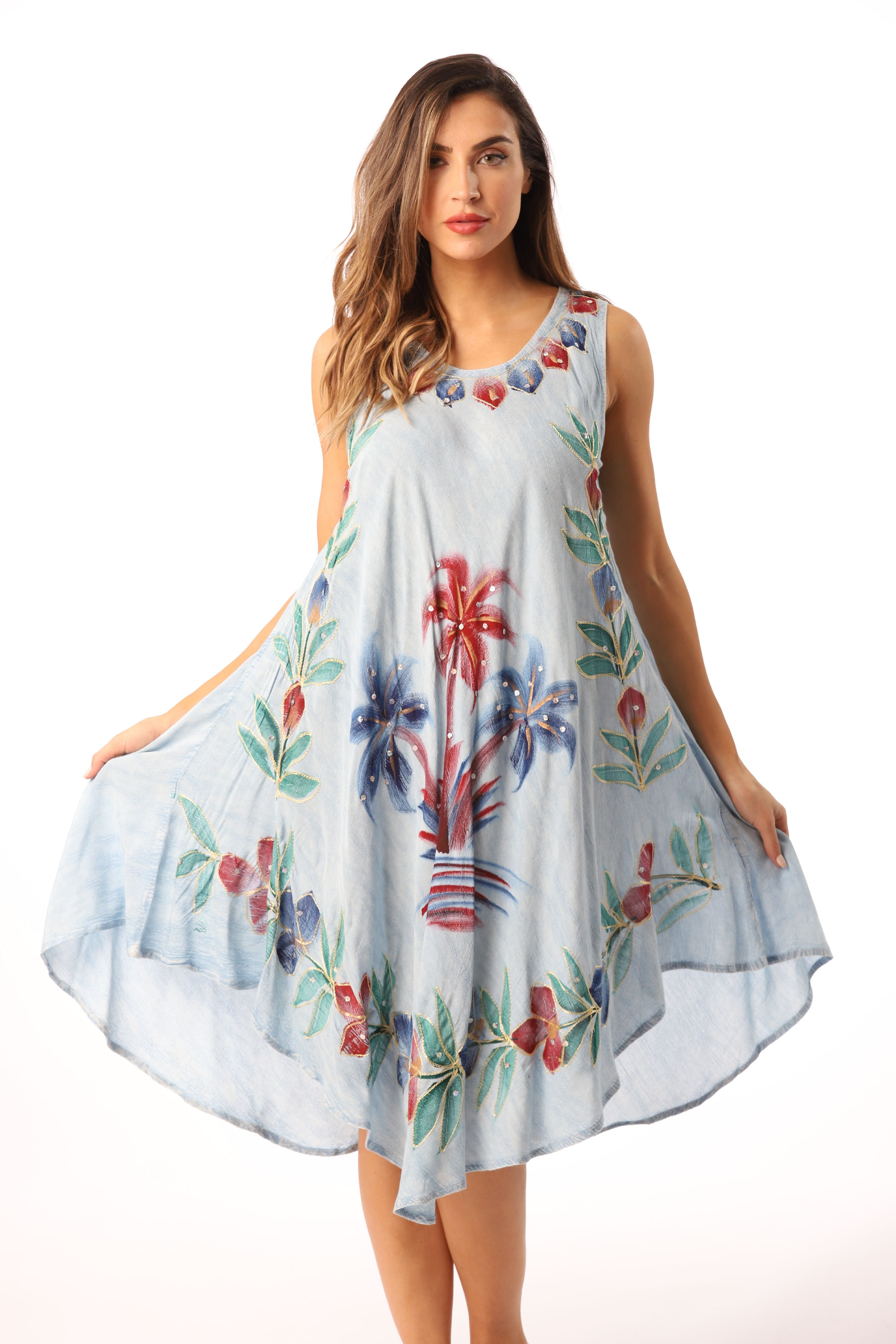 Riviera Sun Dress Dresses for Women (1X, Light Denim) - Walmart.com