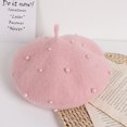 thumbnail image 2 of ITFABS Girls' Pearl Beret, Multiple Colors Princess Style Hat for Spring Autumn Winter, 2 of 2