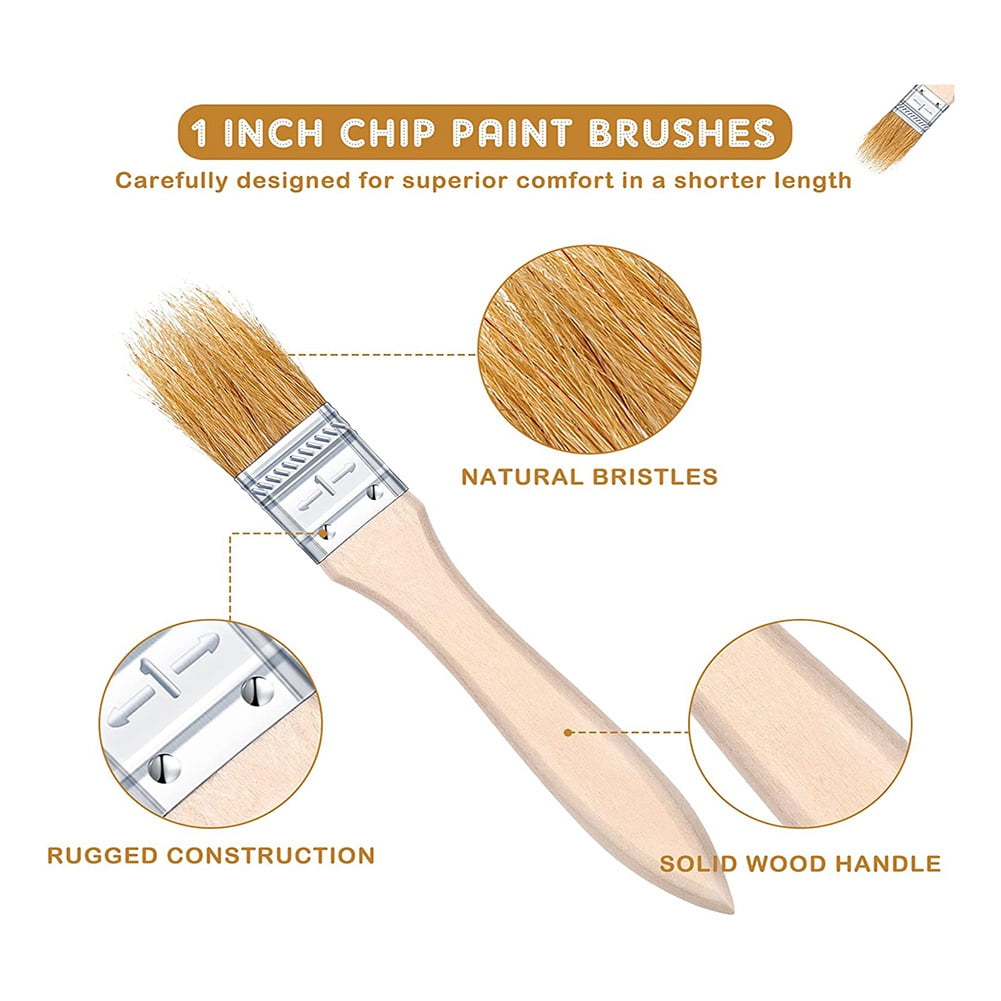 100 Pcs 1 Chip Paint Brushes Bulk Small Paint Brush Brick Stain  Paintbrushes