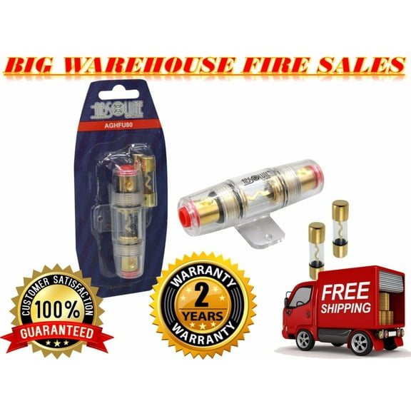 IMC Audio 80 Amp Inline AGU Fuse Holder Fits 4, 8 & 10 Gauge Wire