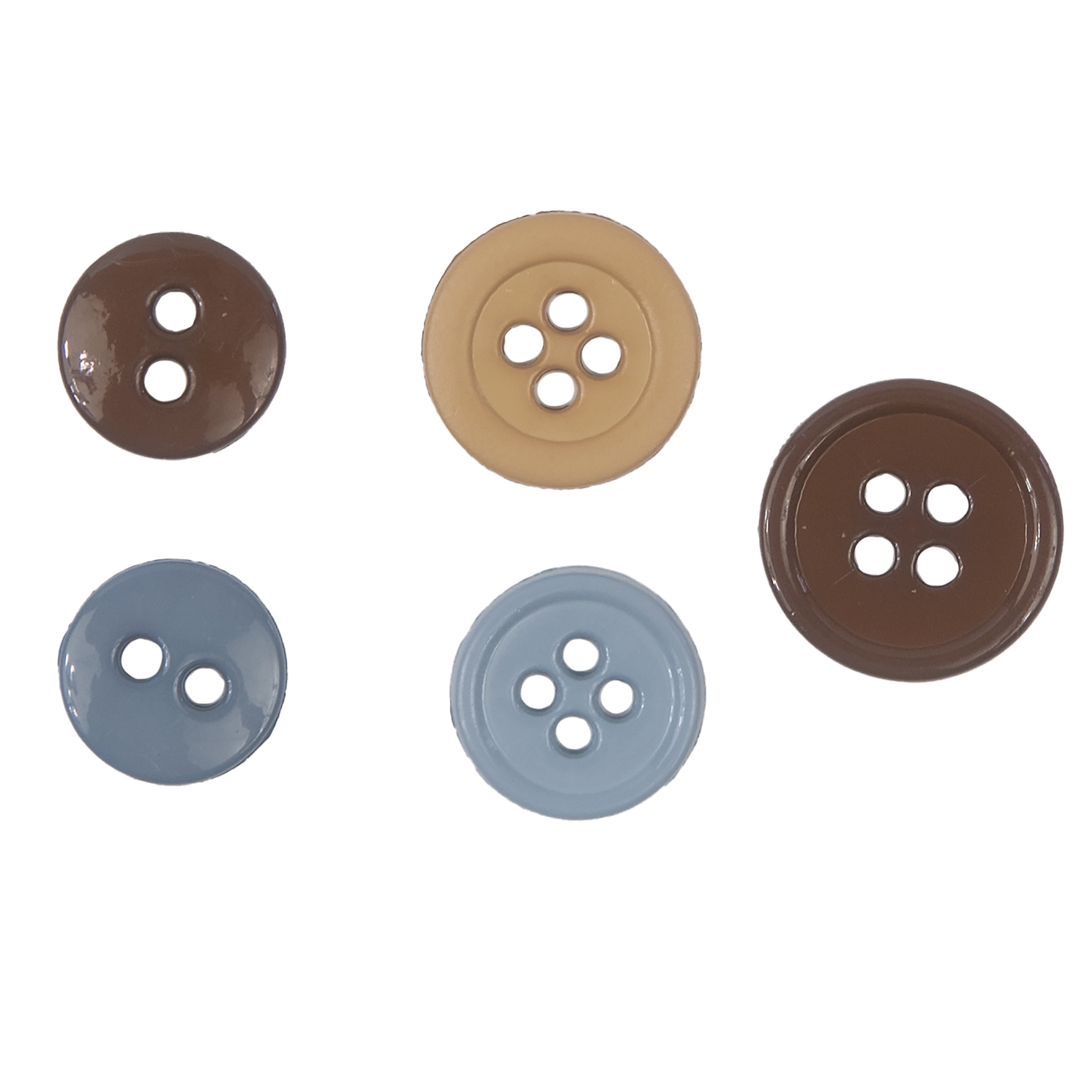 (2 pack) Favorite Findings Modern Multi Color Round Sew Thru Buttons, 130 Count