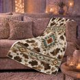 thumbnail image 6 of Southwestern Geometric Star Medallion Rustic, Cozy Friendship Quote Scene, Warm Flannel Blanket for Living Room and Reading Nook, Art Lovers Thanksgiving Gift, Artistic Home Decor, 6 of 9