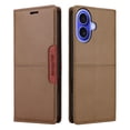 thumbnail image 3 of For iPhone 16 Plus Flip Wallet Phone Case,[RFID Blocking]PU Leather Magnetic Folio Cover,With Card Slots,Flip Folding Kickstand,Shockproof TPU Anti-fall Rugged Phone Case Cover,Brown, 3 of 9