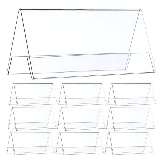 10 soportes de acrílico transparente para placa de identificación de pared, para oficina, hogar, tienda, restaurante, 90 x 60 mm.