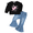 Black, variant on 18 Months Baby Girls Outfits 24 Months Girls Fall Winter Clothes Toddler Girls Ruffle Long Sleeve Cute Top Jeans Bell-bottomed Pants 2PCS Set Green