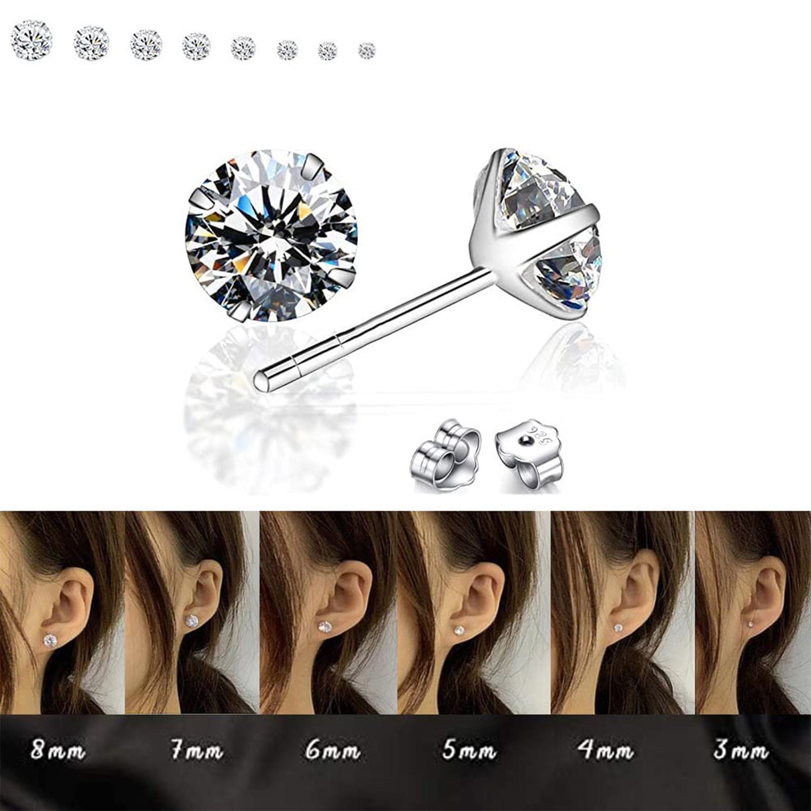Reusable Ear Piercing Gun Kit Professional Body/Nose/Lip Piercing Set, Includes 6 Pairs Stud Earrings & 10 Gun Studs for Home Use (Black)