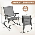 thumbnail image 3 of Costway 2 PCS Patio Folding Rocking Chair Heavy-Duty Metal Frame Rockers Outdoor Gray, 3 of 8