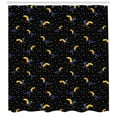 thumbnail image 3 of Yellow and Blue Shower Curtain, Tropical Beak Birds Composition on Dotted Night Backdrop, Fabric Bathroom Set with Hooks, 69W X 84L Inches Extra Long, Charcoal Grey and Multicolor, by Ambesonne, 3 of 3