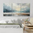 thumbnail image 3 of PixonSign Canvas Print Wall Art Set Blue Ocean Waterfront Coastal Pastel Landscape Nature Wilderness Illustrations Modern Art Decorative Rustic Relax/Calm Colorful for Bedroom - 16"x24"x3, 3 of 5
