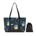 thumbnail image 7 of FORMRS Canvas Laptop Tote Bag for Women with 15.6" Computer Compartments Shoulder Handbag, Blue Fireflies Pattern, 7 of 7