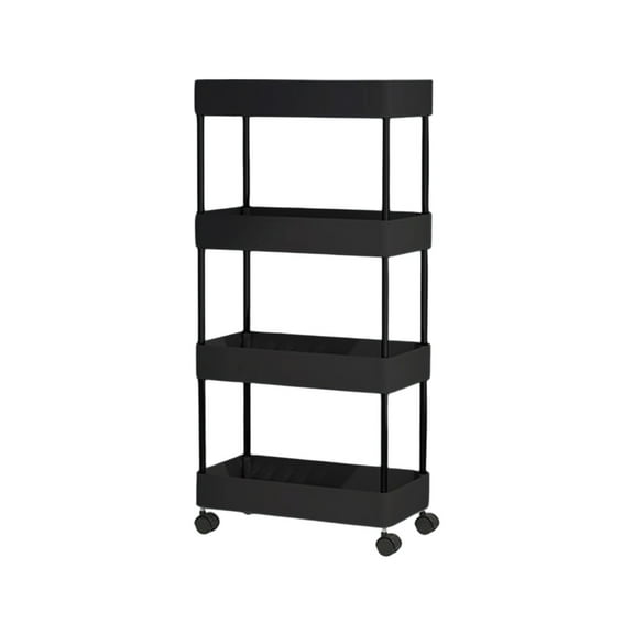 Oxodoi Slim Rolling Storage Cart,4-Tier Mobile Organizer,Plastic Storage Rack for Bathroom Kitchen Laundry