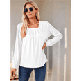 thumbnail image 3 of Womens Long Sleeve Tunic Tops White XL as shown in the picture, 3 of 6