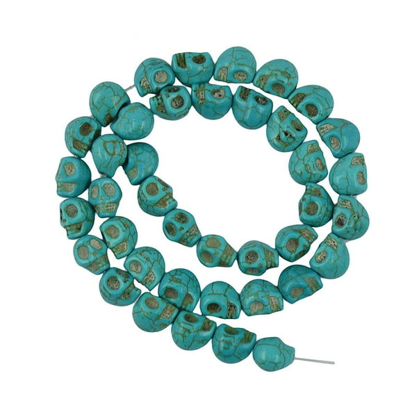 40pcs Halloween Turquoise d Bijoux de Crâne Faisant des Perles d'Espacement Bleu