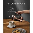 thumbnail image 3 of BAYKA French Press Coffee Maker, Large Classic Copper 304 Stainless Steel Coffee Press, Cold Brew Heat Resistant Thickened Borosilicate Coffee Pot for Camping Travel Gifts, 34 Ounce, 3 of 11