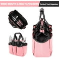 thumbnail image 6 of WORKPRO Garden Tool Bag, Pink Garden Tote Storage Bag with 8 Pockets, Polyester Oxford Cloth Tool Bag, Garden Tool Kit Holder (Tools Not Included), 12" x 12" x 6", Pink Ribbon, 6 of 7