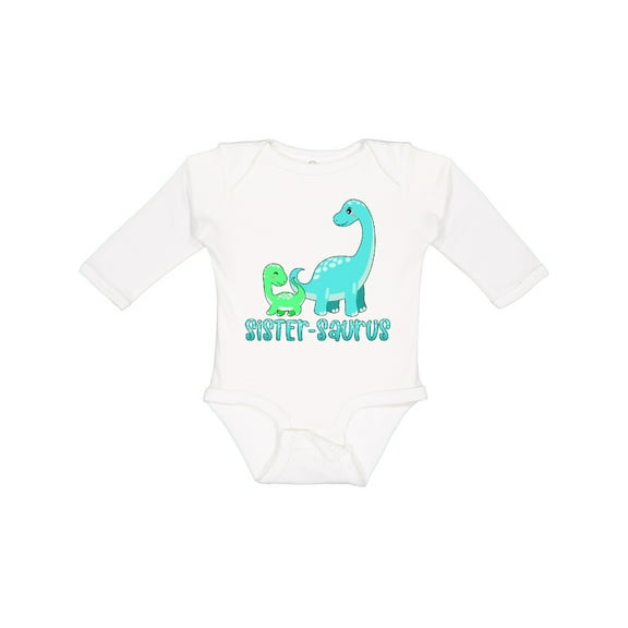 Inktastic Sister-saurus Cute Brontosaurus Family Boys or Girls Long Sleeve Baby Bodysuit