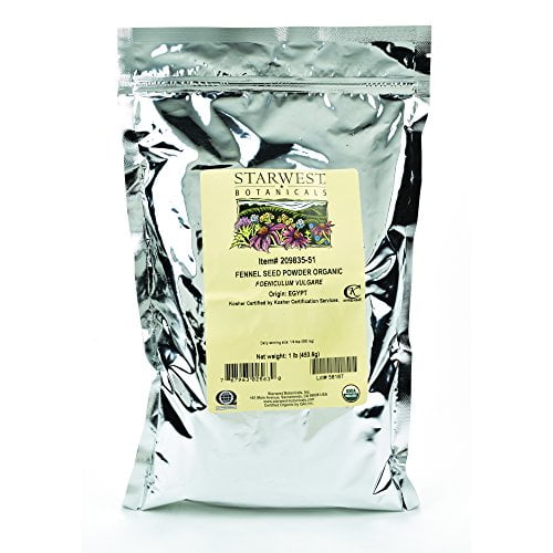 Starwest Botanicals Organic Fennel Seed Powder, 1 Pound