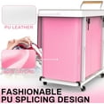 thumbnail image 4 of 230L (60 Gal) Extra Large Fashion Laundry Sorter 3 Section with Lid, Rolling Laundry Basket Hamper with Handle, Laundry Organizer Storage Cart with Sturdy Metal Frame for Laundry Room,Hotel,Pink, 4 of 14