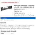 thumbnail image 2 of Rear Center Bumper Trim - Compatible with 2007 - 2014 GMC Sierra 2500 HD 2008 2009 2010 2011 2012 2013, 2 of 2
