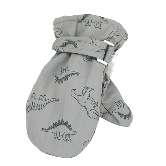 Kids Warm Gloves Winter New Winter Gloves With Thickened Wool And Children's Printed Water Proofing Skiing Gloves