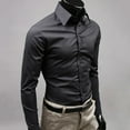 thumbnail image 3 of DISHAN Men's Shirt Button-down Closure Anti-wrinkling Odorless Long-sleeve Button-down Shirt for Daily Life, 3 of 8