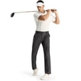 thumbnail image 4 of MIER Men's Stretch Golf Pants 30" Lightweight Classic Fit Dress Pants, Water-Resistant Casual Work Slacks, Dark Gray, 40W x 30L, 4 of 7