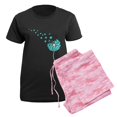 thumbnail image 5 of CafePress - Blowing Dandelion Aqua Women's Dark Pajamas - Women's Short Sleeve Print T-Shirt and Pants Dark Cotton Pajama Set, 5 of 7