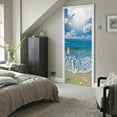 thumbnail image 6 of Door Stickers Peel and Stick Ocean Art Decals Door Murals Blue Beach 3D Vinyl Wrap Wallpaper Removable Doors Poster for Home Decor,SP-F562,M(44x200cmx2Pcs), 6 of 14