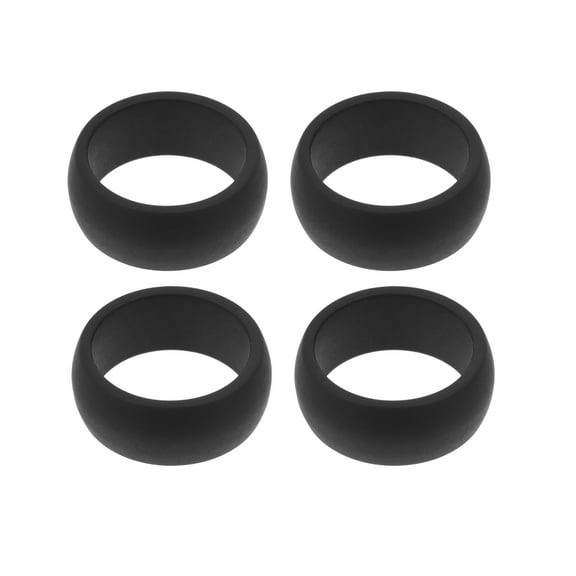 Pawsdot 4PCS Flexible Ring Herren Silicone Ring Black Simple Design for Men
