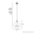 thumbnail image 6 of Hunter - High Oaks 3-light Brushed Nickel, Medium Size Pendant Light, Dimmable, Formal Style, Globe Shaped, for Bedrooms, Dining, Living Rooms - 48061, 6 of 7