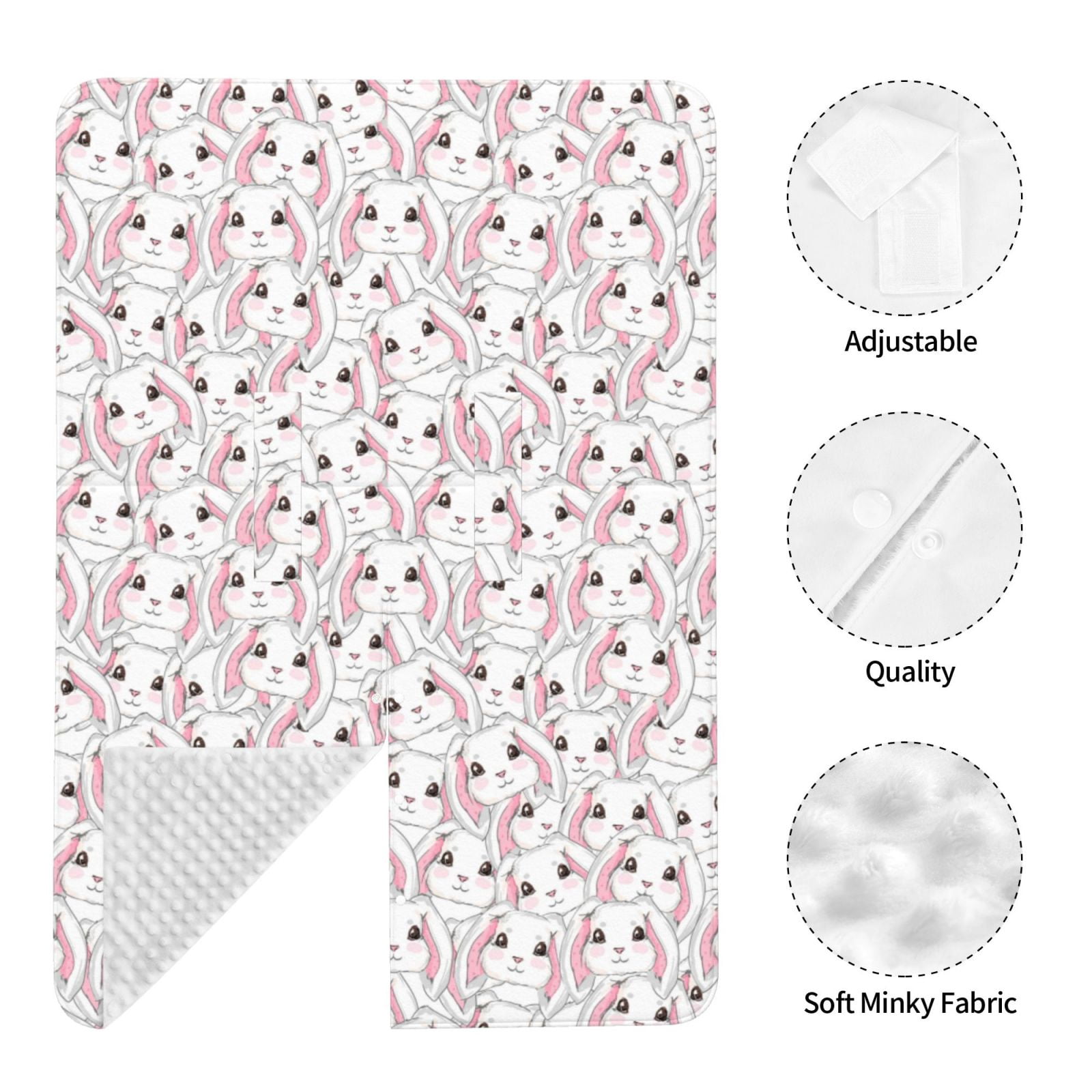 Naloa Cute Rabbit Baby Car Seat Cover, Breathable Baby Carrier Cover, Multiuse Baby Carrier Cover & Nursing Breastfeeding Cover