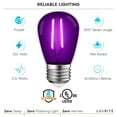 thumbnail image 5 of Luxrite 12-Pack S14 Edison LED Purple Light Bulbs 0.5W Colored LED Bulbs for Outdoor String Lights UL Listed E26 Base, 5 of 7